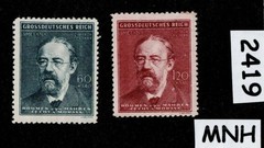 MNH Stamp set B27 & B28 1944 Smetana WWII Germany Occupation of BaM #2419