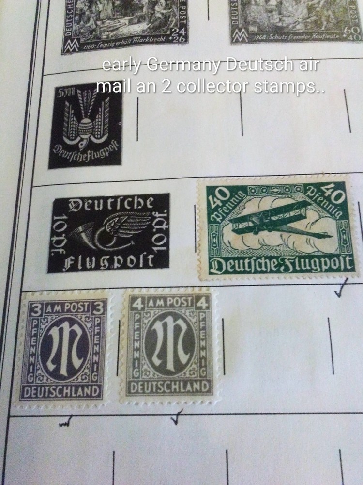 1945Am Post And 1919 Rare Air Mail Plane Weimar Republic Stamps Un-hinged!!!