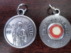 Rare Saint St Jude Medallion from Rome Ex Indumentis Relic from saint’s clothing
