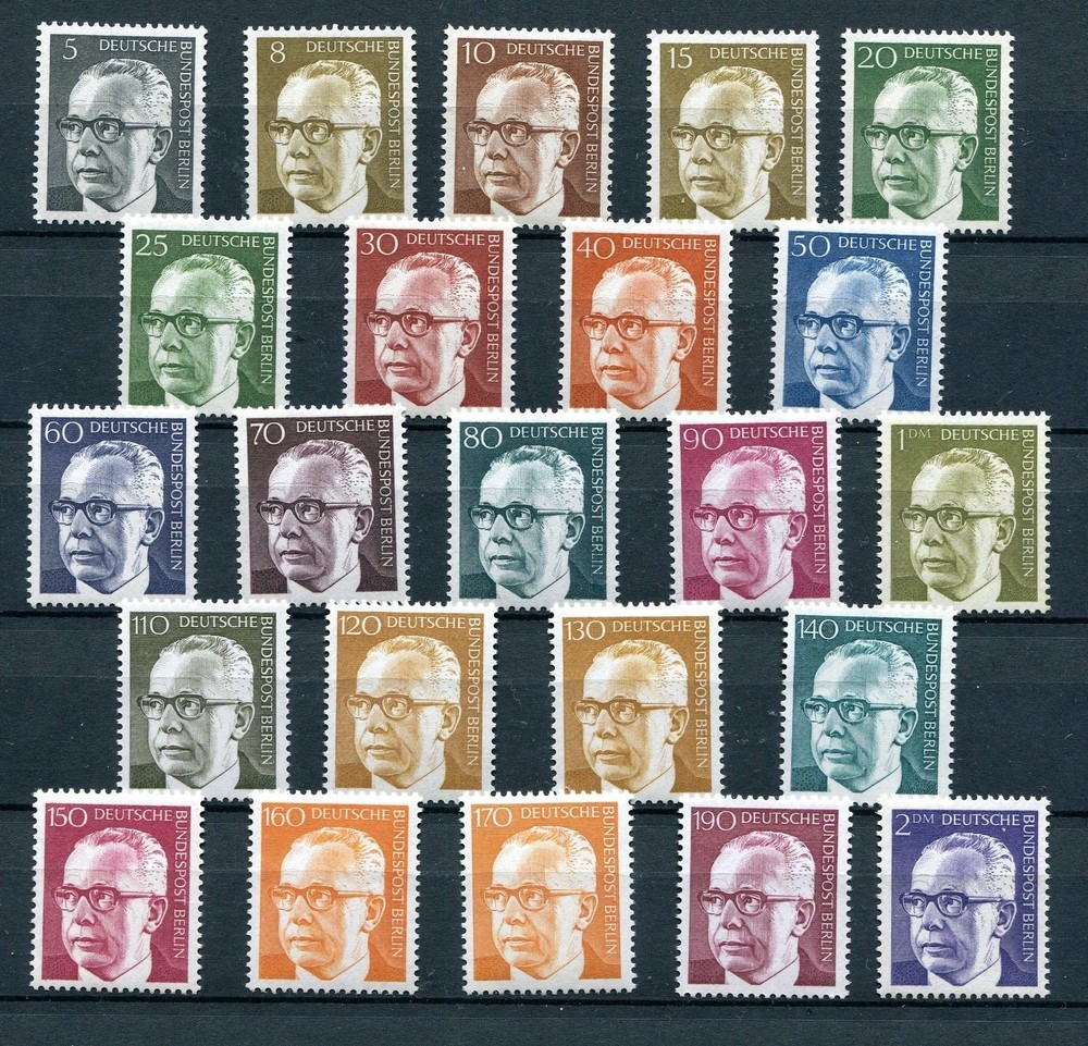 GERMANY BERLIN 1970-1973 PRESIDENT HEINEMANN 9N284-9N301 PERFECT MNN