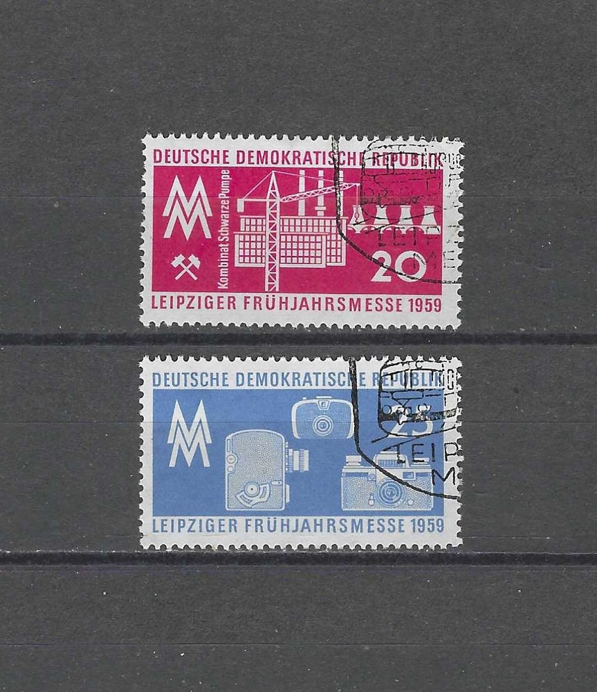 GERMAN DEMOCRATIC REPUBLIC , 1959, LEIPZIG SPRING FAIR , SET OF 2 STAMPS , USED