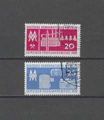 GERMAN DEMOCRATIC REPUBLIC , 1959, LEIPZIG SPRING FAIR , SET OF 2 STAMPS , USED