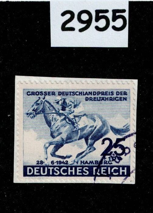 Used stamp Sc B204 1942 Blue ribbon Horse race Hamburg Germany #2955