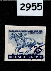 Used stamp Sc B204 1942 Blue ribbon Horse race Hamburg Germany #2955