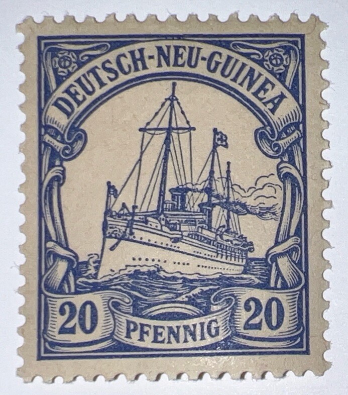Travelstamps: GERMAN NEW GUINEA STAMPS Kaiser’s Yacht, 20 Pfennig MOGLH UnWmk