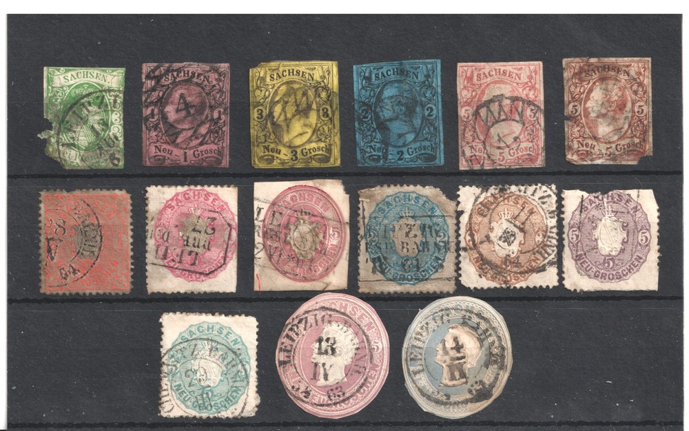 Germany States Saxony Stamps on a stockcard – Used