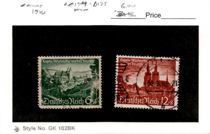 Germany, Postage Stamp, #B174-B175 Used, 1940 Malmedy, Eupen (AG)