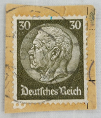 GERMANY ~ Deuirches Reich ~ Green Stamp 30 Heller ~ Cancelled/Posted ~ B304