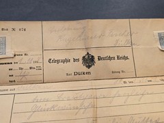 WW1 WWI Imperial German Telegraph Telegram Deutschen Reich Germany 1918
