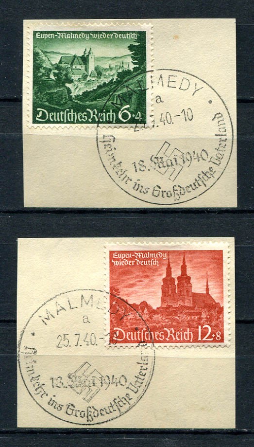 German Reich WW II : Eupen and Malmedy set from 1940 – fancy cancels Malmedy