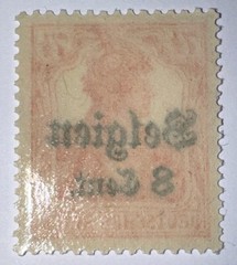 Travelstamps: Germany Offices in Belgium Stamps, 8c on 7 1/2pf, OP MOGH Wmk