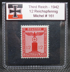 Nazi Germany Third Reich Eagle Stamp 1942 WW2 Issue Reichspfennig Rare Artifact