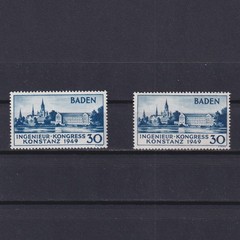GERMANY 1949, Mi# 46I+46II, CV €676, Baden, Certificate, MNH