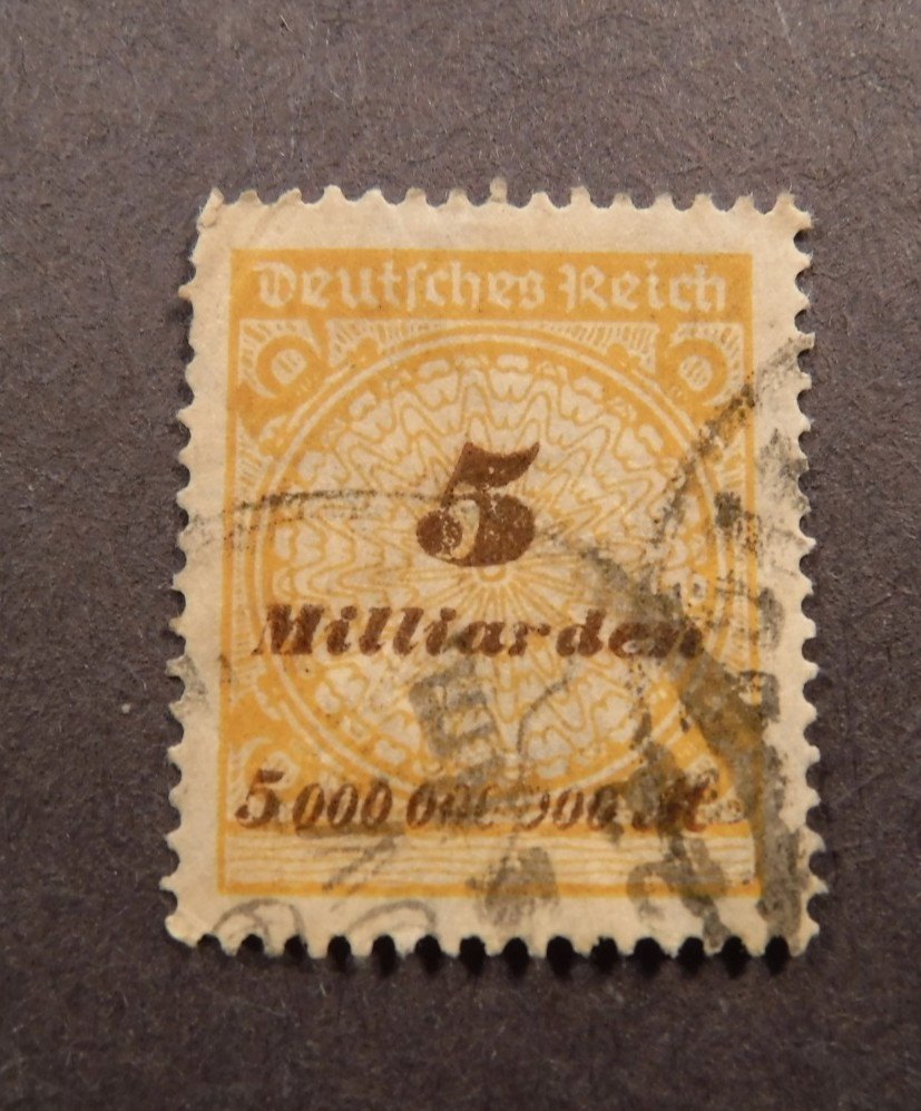Scott# 296, 1923, 5 Milllarden, German , Used Stamp