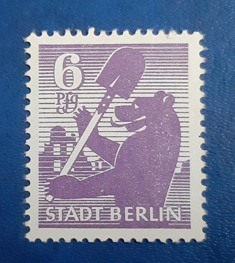 Germany Stamp Allied Occupation Berlin 6 Pfennig Jasch SBZ Mi. Nr. 2 aux (21289)