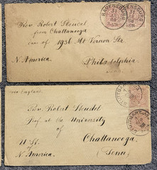 1880s Württemberg to USA Covers Lot x4 Stuttgart Ravensburg 10Pf Pairs Transatla