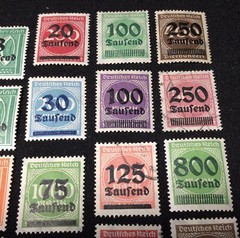 Germany – 1923 Various Issues 32 Pc Stamp Lot, Wmk, Used & Mint MH, Overprints
