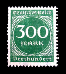 Germany Stamps Scott 231 Deutsches Reich 300 Mark 1921 Mint LH