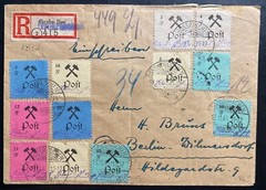 1945 GROSSRASCHEN Germany Cover Post WW2 Local Stamps Issue To Berlin