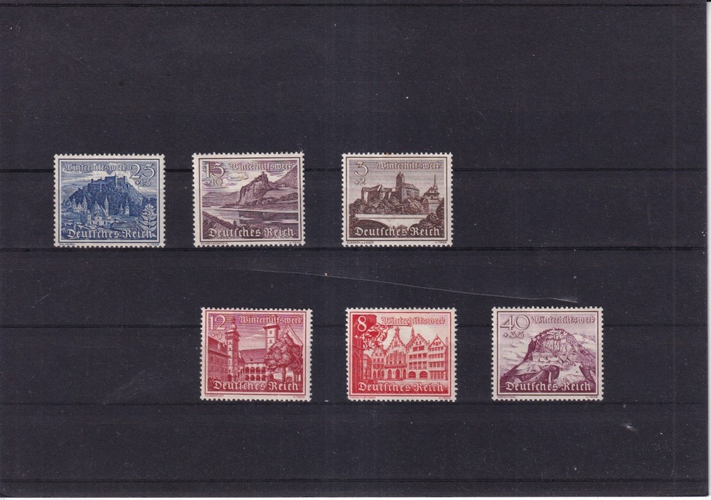 SA53c German Empire 1939 Charity Stamps – Castles hinged stamps