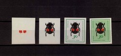 GERMANY PH 1415 – INSECTS BEETLE 1968 – PHASE PRINTS !!! CPL. SET !! RARE ! p811