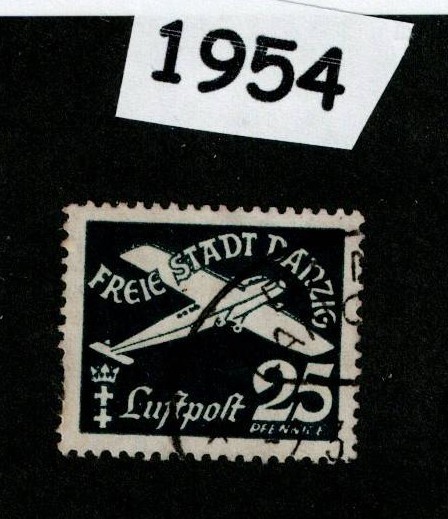 Used stamp Sc C38 Airmail Luftpost Gdansk Poland Danzig 1921 Germany #1954