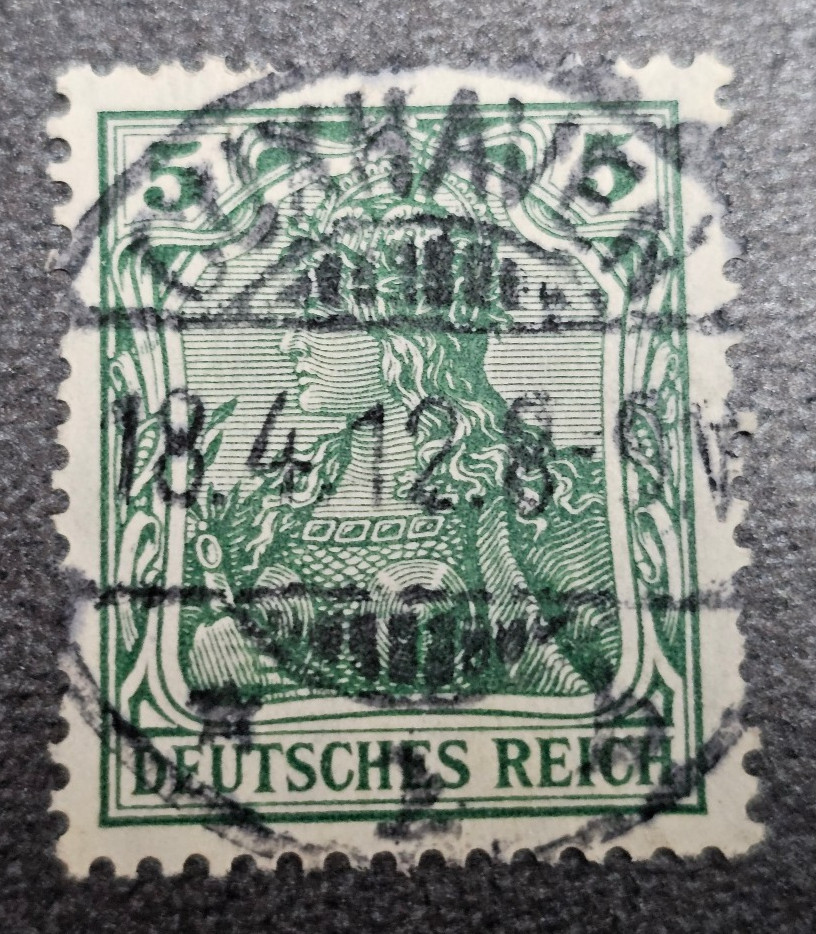 Stamp Germany Deutsches Reich Germania 5 Pfennig 1912 Mi. Nr. 85 [🇩🇪39674-3]
