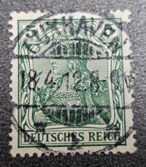 Stamp Germany Deutsches Reich Germania 5 Pfennig 1912 Mi. Nr. 85 [🇩🇪39674-3]