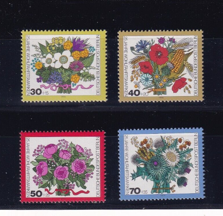 Berlin MNH ** 473-6 SC 9NB 110-3 Flowers