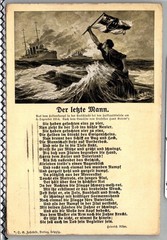 1915 WWI German Naval Propaganda Postcard Der Letzte Mann Hans Bohrdt Sütterlin