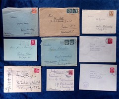 1930’s Germany Stamp Cover Lot 9x Antique German Postal History Deutsches Reich