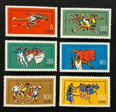 Travelstamps: 1977 Germany DDR Stamps Scott #1834-1837 B183-B184 Sports MNH OG