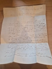 1874 postal history letter cover Letter sheet to montpellier france.contraband