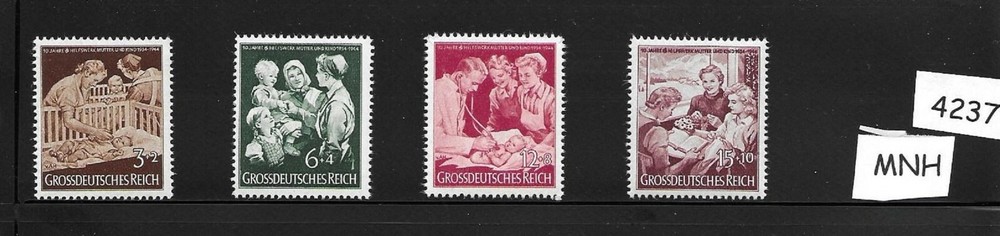 MNH Germany stamp set / Third Reich / 1944 Mother & Children Winter relief WWII