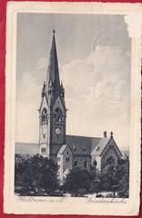 Germany 1933 church post card daughter Heilbronn to Charles A Robinson Delhi NY