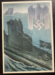 1942 Germany Feldpost Patriotic Picture Postcard Cover Submarine U Boat