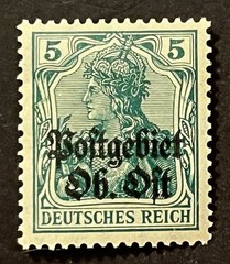 Travelstamps: Germany Overprint Stamps 5 Pfennig – Upper East Mint MOGH
