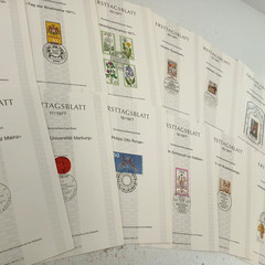 Ersttagsblatt 1977 German First Day Covers Collection – 14 Vintage Stamp Sheets