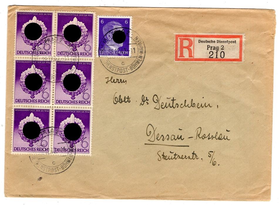DR Dienst Dienstpost PRAG 818 etc On Demand Registered Letter (GA0099)