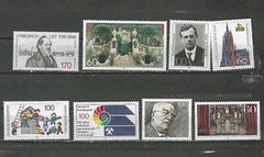 GERMANY , 1989 , MIXED LOT OF 8 STAMPS , PERF , MNH , CV$11.05