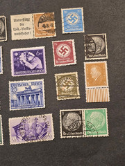 WWII Era Germany Third Reich Stamp Lot of 20 – Hitler, Swastika, Reichstag Italy