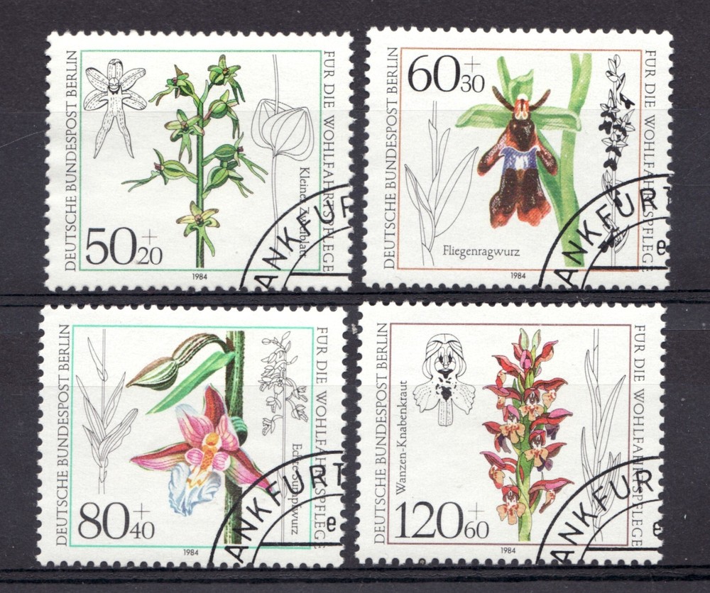 1984 Germany Berlin Sc# 9NB216-19 (Semi-postal) – Wildflowers – Used Cv$6.35
