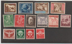 Germany 14 MNG Third Reich Commemoratives Stamps W/ Emblem Swastika