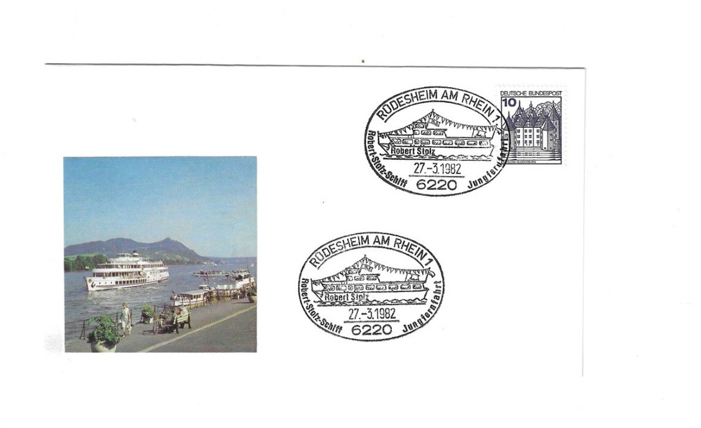 GERMANY 1982 Cover with Special Cancel Rudesheim am Rhein – Robert Stolz Schiff