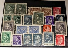 Collection of Third Reich Period Stamps Some Canceled, Some in Unused Condition