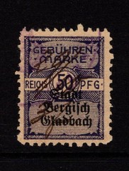 Germany Berg Gladbach Mid 1900s 50pf Local Revenue Used – S56527