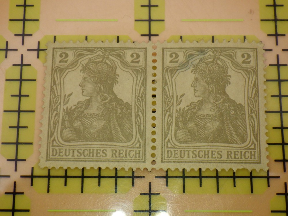 Germany 1900 Germania 2pf Grey Pair Mint Hinged Deutsches Reich Reichspost Type