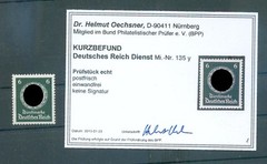 DR-Dienst 135y Luxury Uncancelled MNH BPP Expert Signed Postfrisch 220EUR