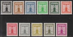 Stamp Germany Official Mi 144-54 Sc S1-11 1938 WWII Dienst War Franchise MNG