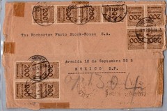 GERMANY 1923 INFLATION MULT FRANKED COVER ADDR MEXICO POSTMARK LUEDENSCHEID